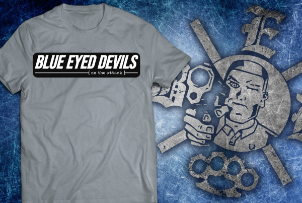 BLUE EYED DEVILS T-SHIRT "ON THE ATTACK" GRAU