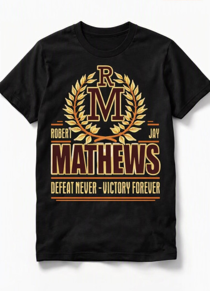 Robert Jay Mathews- Defeat Never T-Shirt Schwarz